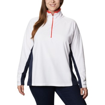 Columbia Sweater Dames, Glacial IV 1/2 Zip Plus Size Wit Donkerblauw, 83KBDEAVR